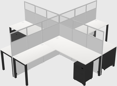 Shared l-shaped cubicles