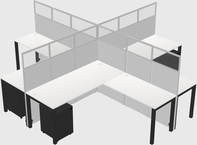 Shared l-shaped cubicles