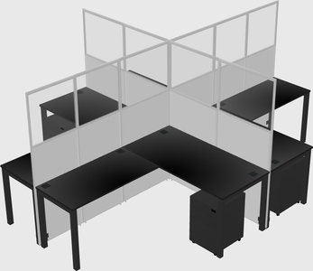 Shared l-shaped cubicles