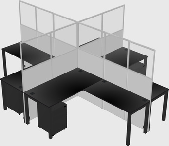 Shared l-shaped cubicles