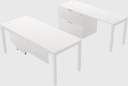 Parallel desk + file cabinet