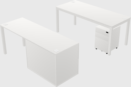 Parallel desk + file cabinet