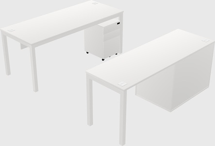 Parallel desk + file cabinet