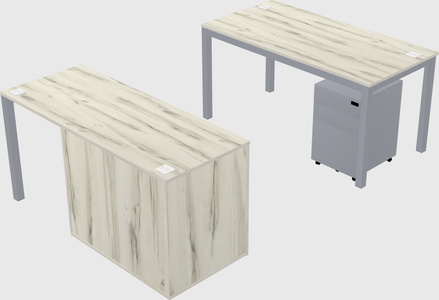 Parallel desk + cabinet