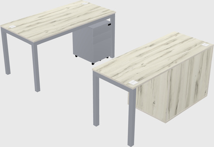 Parallel desk + cabinet