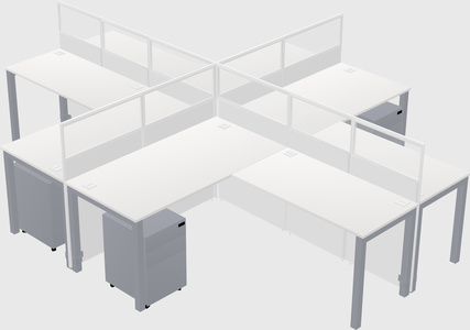 Shared l-shaped cubicles