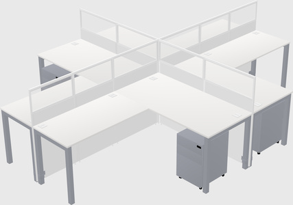 Shared l-shaped cubicles