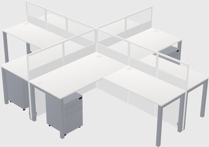 Shared l-shaped cubicles