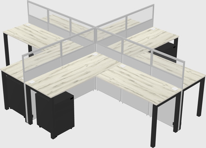 Shared l-shaped cubicles