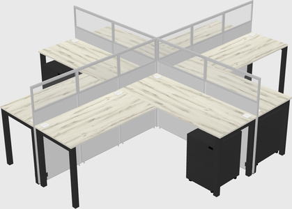 Shared l-shaped cubicles