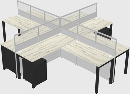 Shared l-shaped cubicles