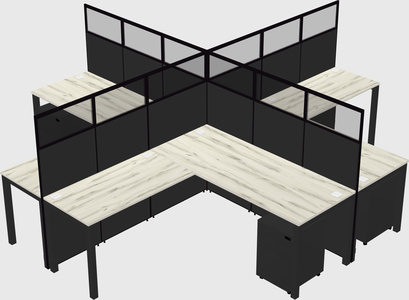 Shared l-shaped cubicles