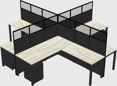 Shared l-shaped cubicles
