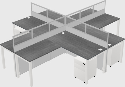 Shared l-shaped cubicles