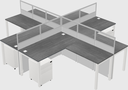 Shared l-shaped cubicles