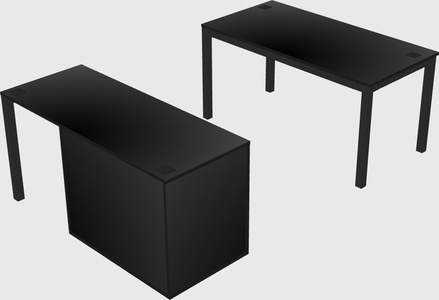 Parallel desk + file cabinet