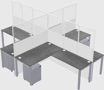 Shared l-shaped cubicles