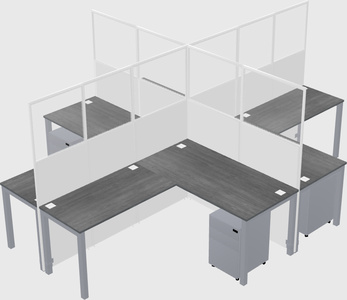 Shared l-shaped cubicles