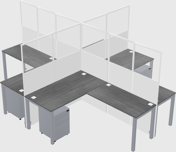 Shared l-shaped cubicles