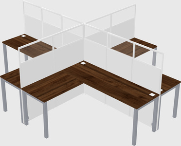 Shared l-shaped cubicles