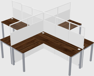 Shared l-shaped cubicles