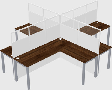Shared l-shaped cubicles