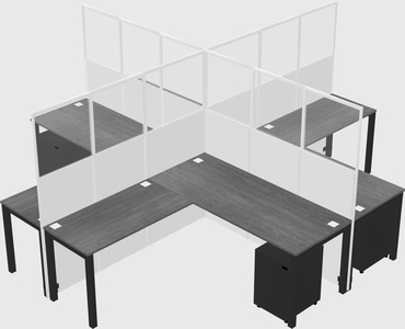 Shared l-shaped cubicles