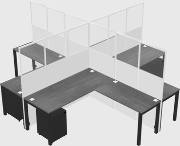 Shared l-shaped cubicles