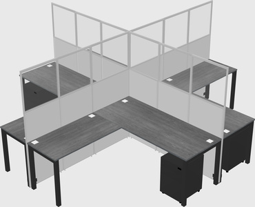Shared l-shaped cubicles