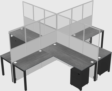 Shared l-shaped cubicles