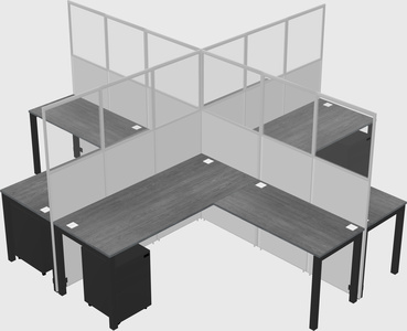 Shared l-shaped cubicles