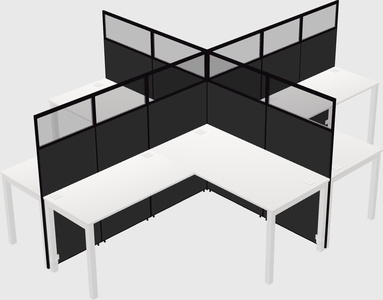 Shared l-shaped cubicles