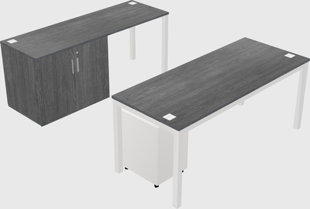 Parallel desk + cabinet