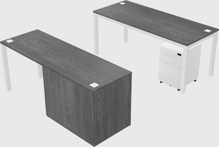 Parallel desk + cabinet