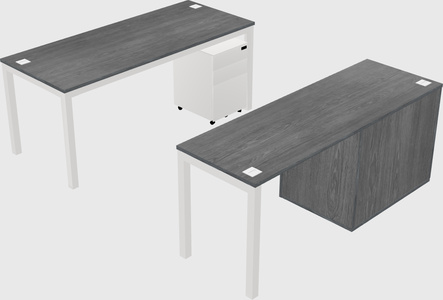 Parallel desk + cabinet