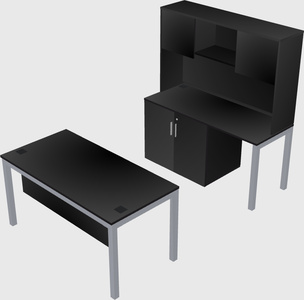 Parallel desk + cabinet