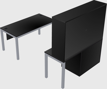 Parallel desk + cabinet