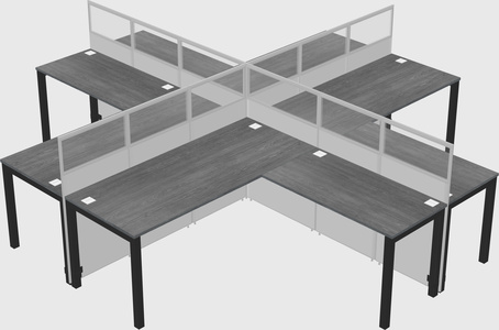Shared l-shaped cubicles