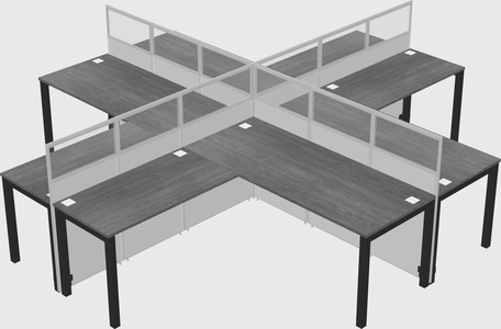 Shared l-shaped cubicles