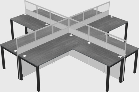 Shared l-shaped cubicles