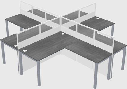 Shared l-shaped cubicles