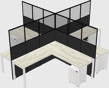 Shared l-shaped cubicles