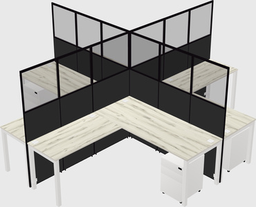 Shared l-shaped cubicles