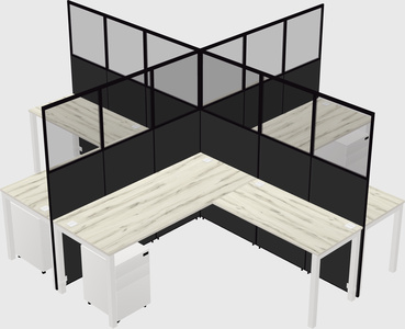 Shared l-shaped cubicles