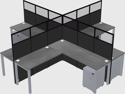 Shared l-shaped cubicles
