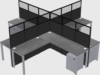 Shared l-shaped cubicles