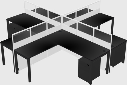Shared l-shaped cubicles