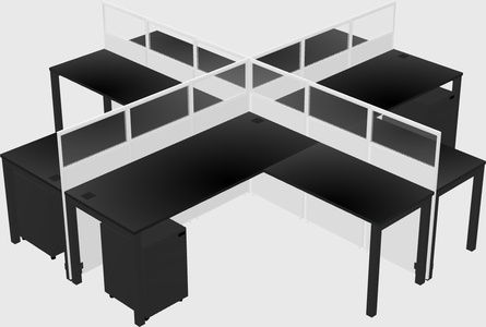Shared l-shaped cubicles