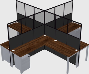 Shared l-shaped cubicles