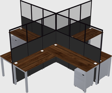 Shared l-shaped cubicles